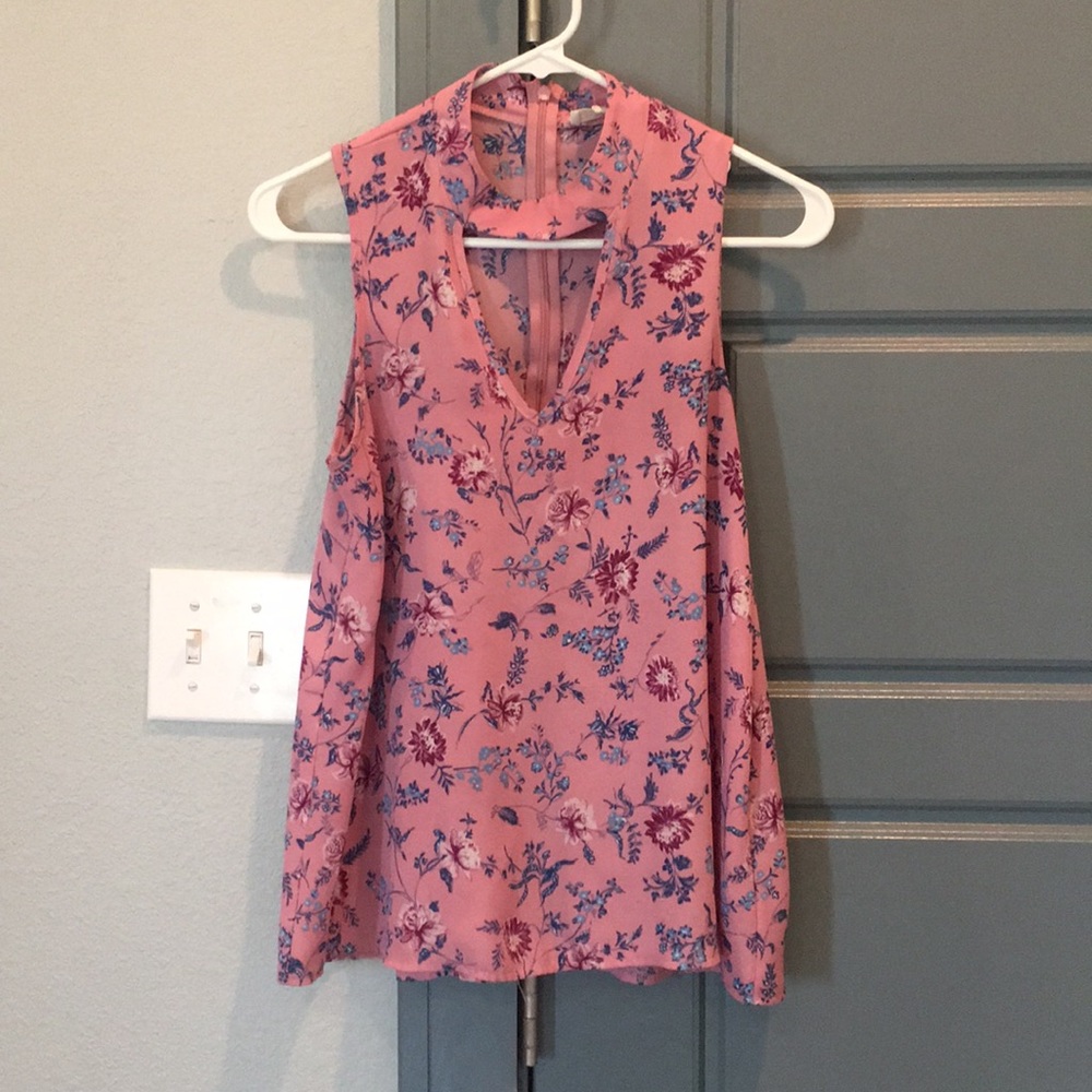 Pink Rose Floral Blouse